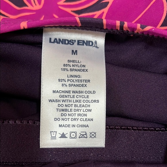 Lands' End Pink and Purple One Piece Swim Dress NWT size M - Picture 6 of 6
